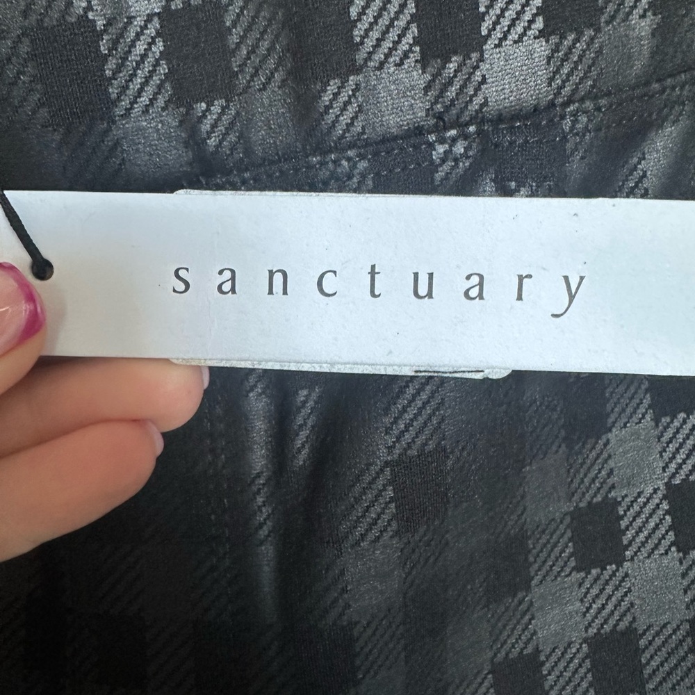 Sanctuary Black Plaid Print Leggings- Small - Picture 10 of 12